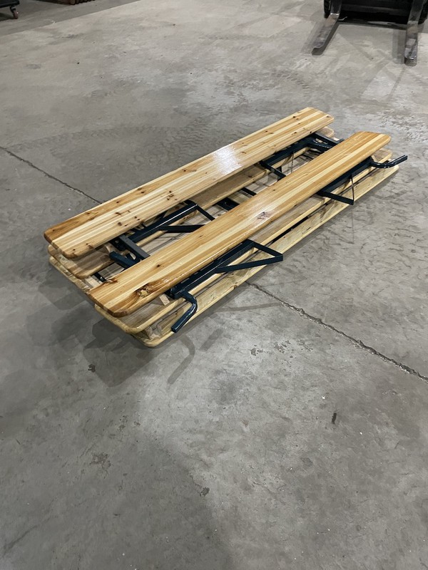 Folding Trestle Tables and Benches