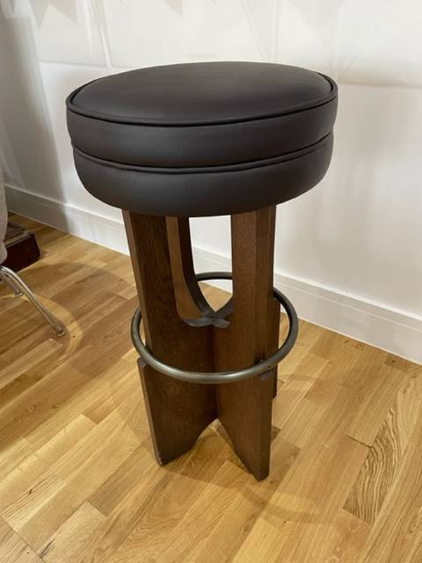 Black Leather high bar stool for sale