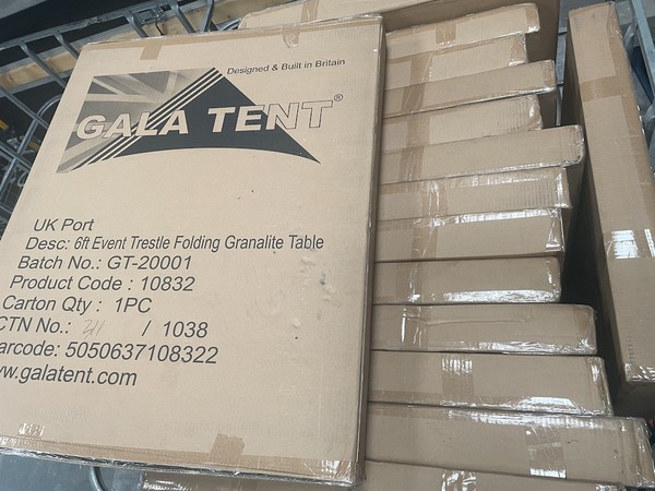 New Gala Tent 6ft Granalite Folding Trestle Event Tables for sale
