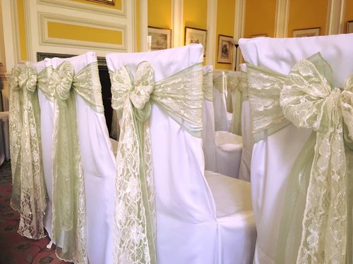 White lien chair covers White lien chair covers