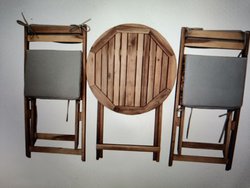 Folding Wooden Bistro Outdoor Tables with 2 Chairs