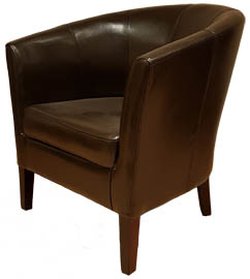 Brown Faux Leather Tub Chair for sale