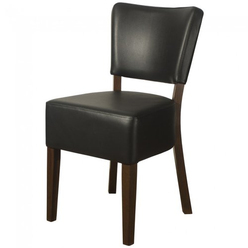 Black leather dining / restaurant chairs Black leather dining / restaurant chairs