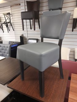 Grey leather restaurant chair for sale