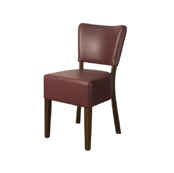 Burgundy leather restaurant chairs