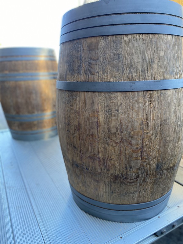 Vintage wine barrels