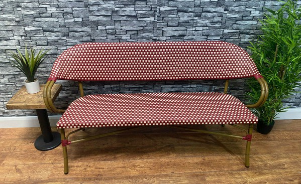 Brand New Stunning High End Rattan Benches With Faux Bamboo Aluminium Frame For Sale