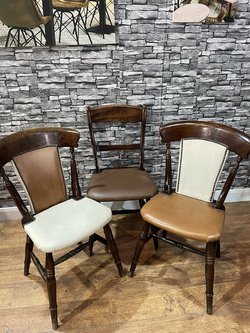 Secondhand Mixed Faux Leather Padded Funky Dining Chairs Sold As A Job Lot Of 16 Chairs For Sale