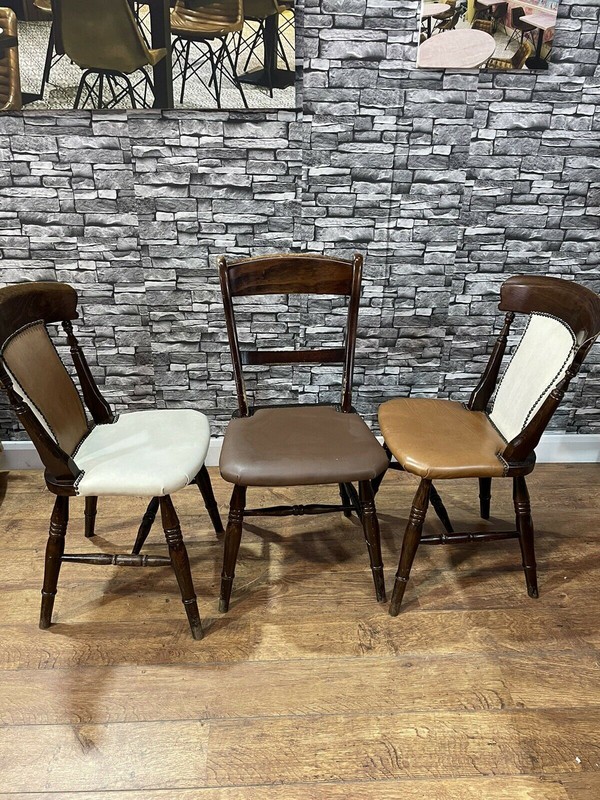 Mixed Faux Leather Padded Funky Dining Chairs Sold As A Job Lot Of 16 Chairs For Sale