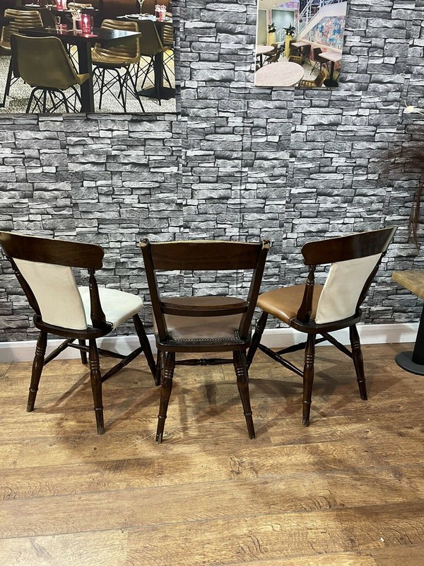Secondhand Mixed Faux Leather Padded Funky Dining Chairs Sold As A Job Lot Of 16 Chairs