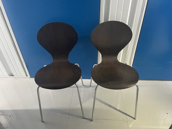 Pair of Danish Mid Century Dark Brown Chairs