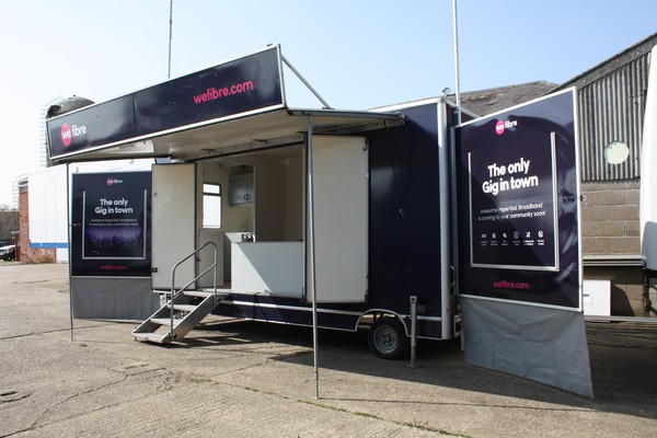6m Exhibition trailer with lift up roof and wings