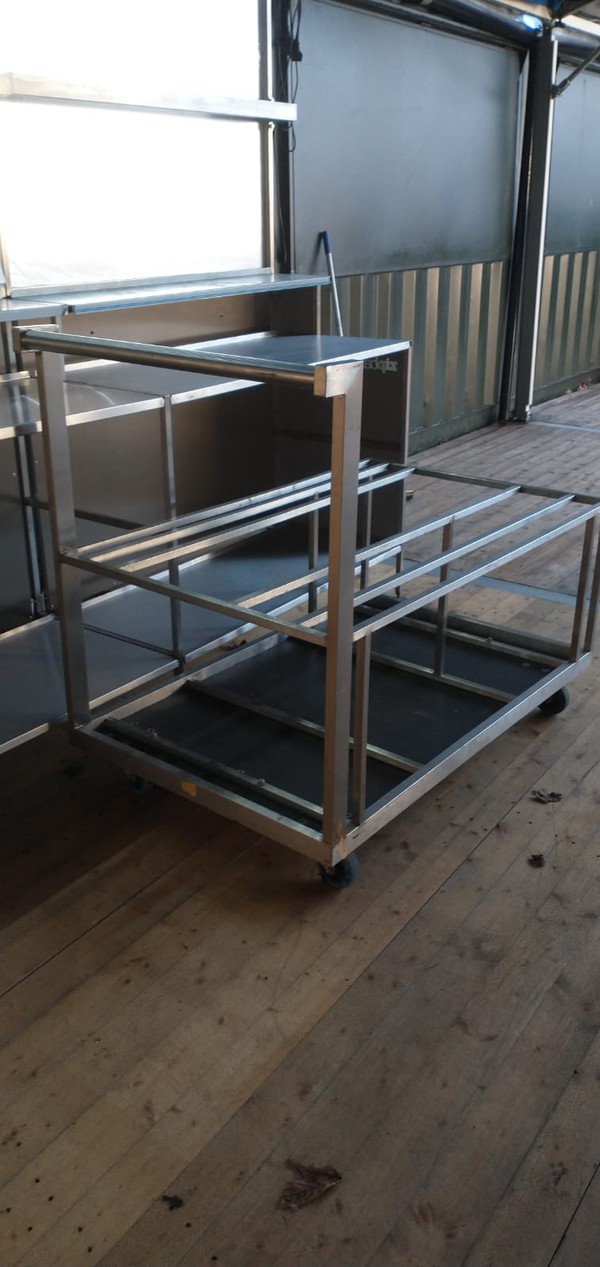 Stainless steel folding bar counter Trolley