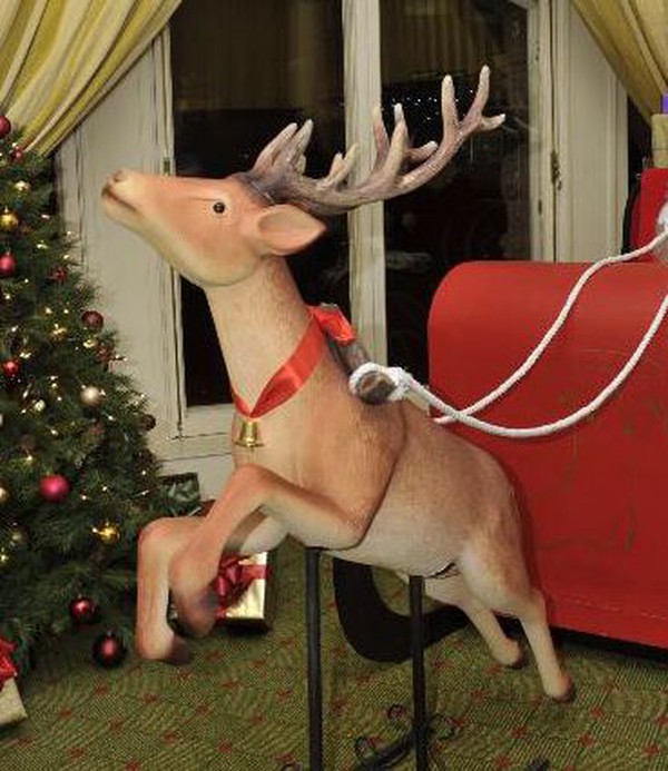 Leaping Fibreglass Reindeer