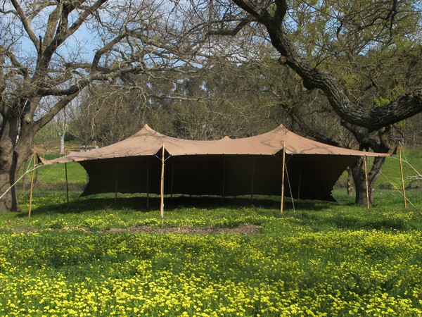 10.5m x 15m Nomadik Stretch Tent with wooden poles