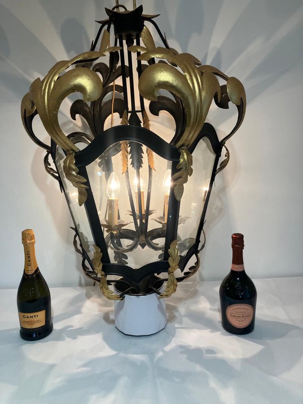 Black and Gold Commercial Ceiling Lantern