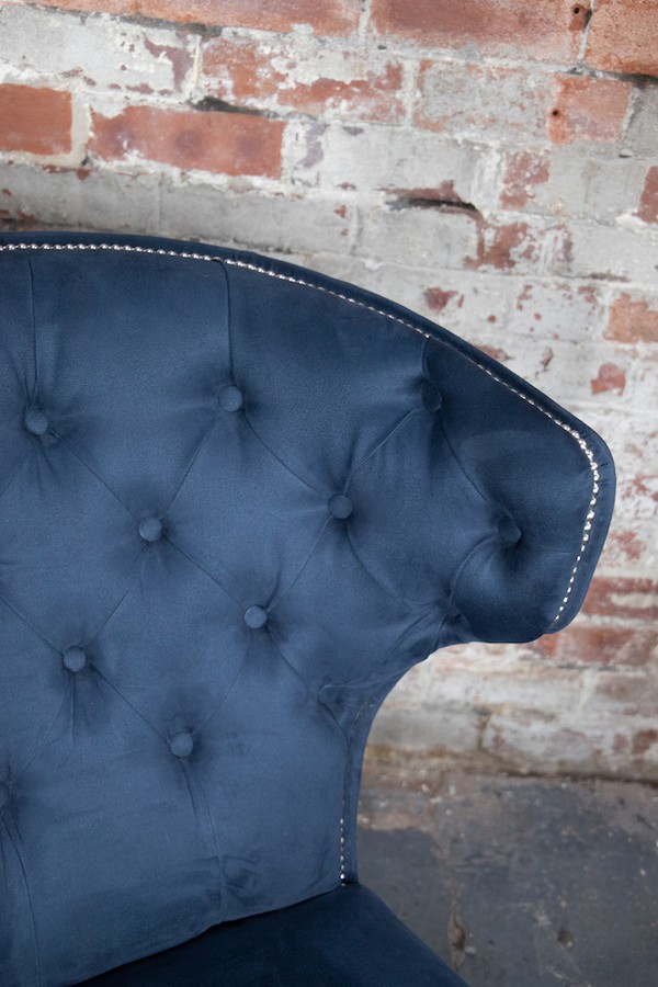 4x Dark Blue Chesterfield Velvet Chair (COM068) - South Yorkshire 5