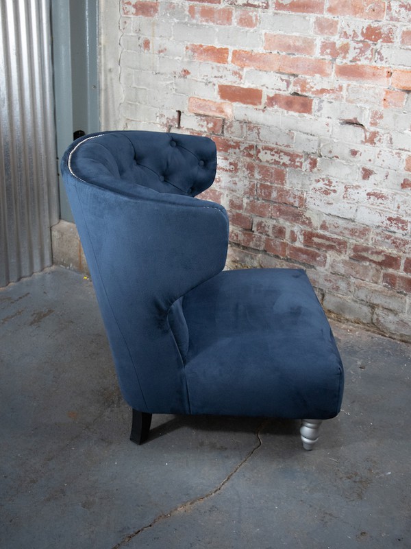 4x Dark Blue Chesterfield Velvet Chair (COM068) - South Yorkshire 2