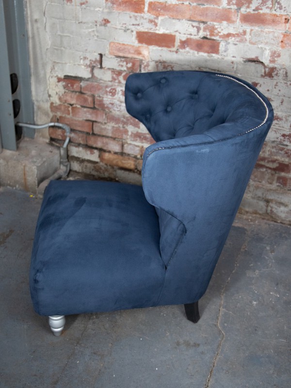 4x Dark Blue Chesterfield Velvet Chair (COM068) - South Yorkshire 4