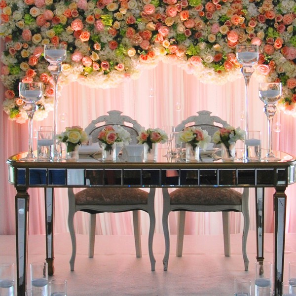 Blush Arched Flower Wall For Sale