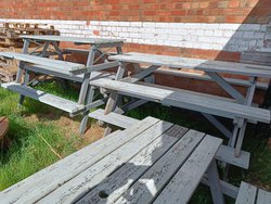 Grey Painted 8 Seater Picnic Table for sale
