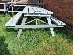 Selling Grey Painted 8 Seater Picnic Table