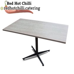 Rectangular pedestal restaurant table