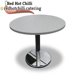 Round café table with metal base