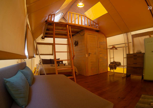 Two level glamping lodge tent for sale