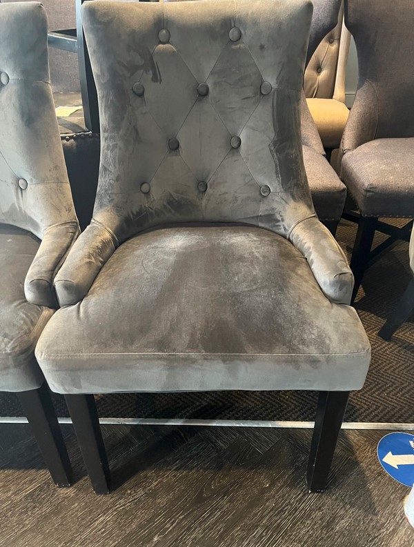 Grey Velvet Dining Chairs For Sale