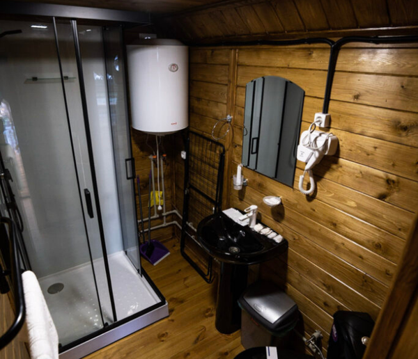 Bathroom with hot water heater