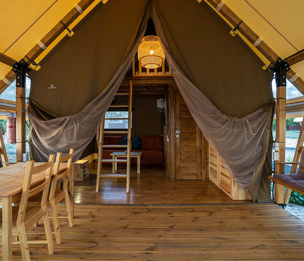 Glamping tent with terrace for sale