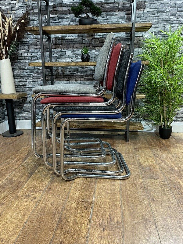 Super Chrome and Fabric Stackable Conference Chairs