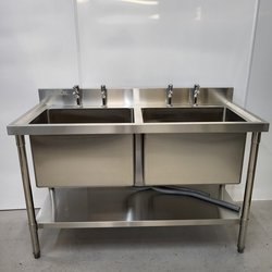 Deep double commercial sink for sale