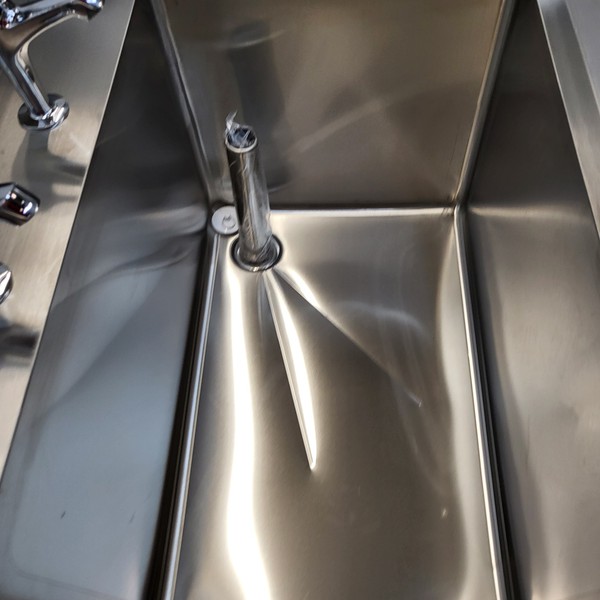 Deep commercial stainless steel sink