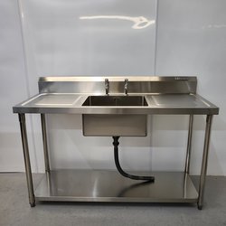 Twin drainer single bowl sink