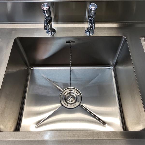 Deep single bowl commercial sink