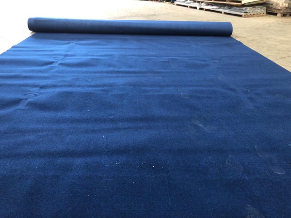 Blue cord carpet