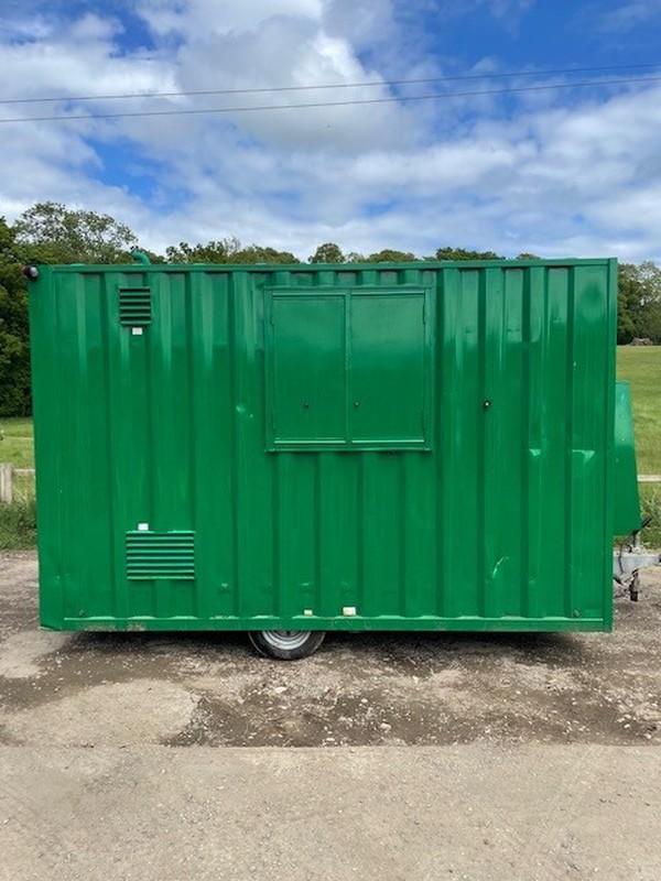Green anti vandal canteen / toilet / generator cabin