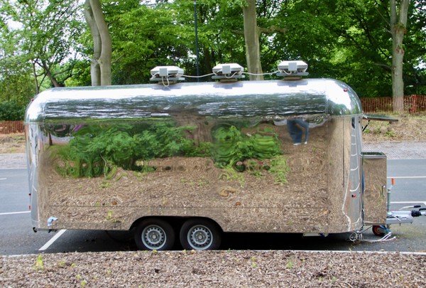 Airstream polished aluminium catering trailer