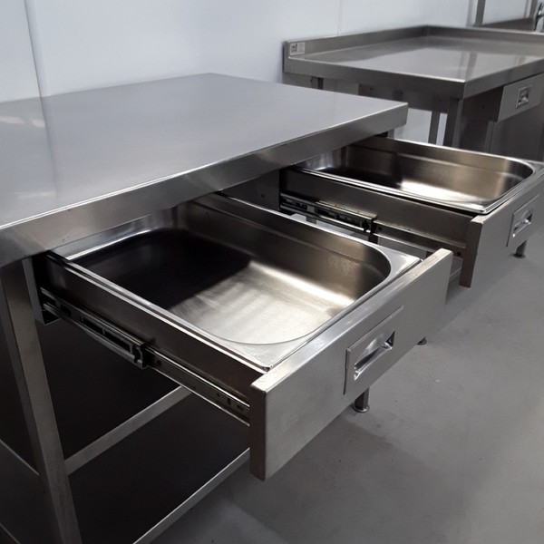 Two stainless steel drawers