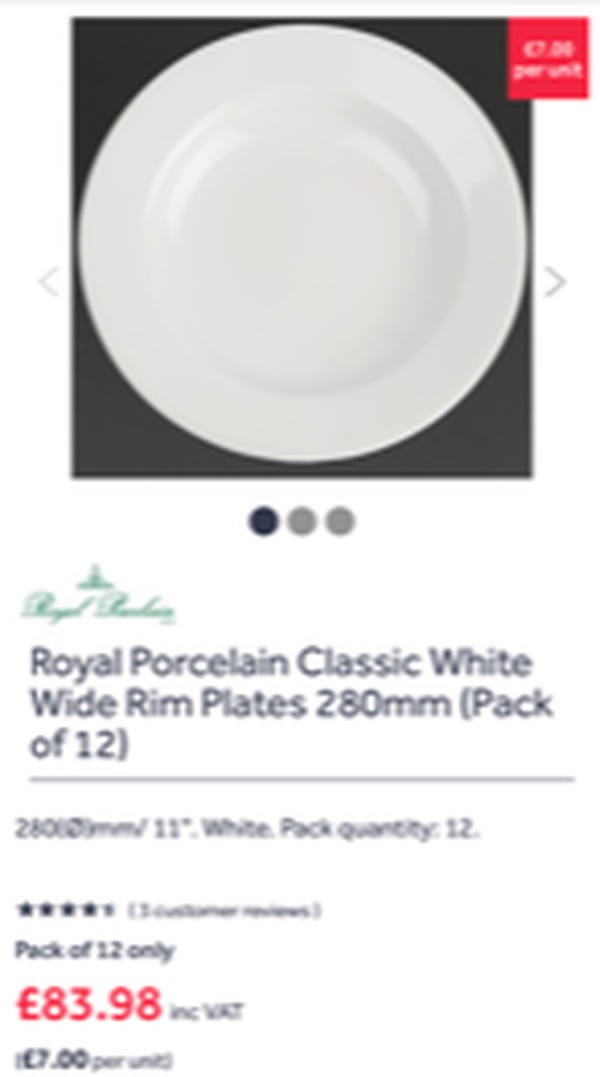 Secondhand Royal Porcelain Classic White Wide Rim Plates