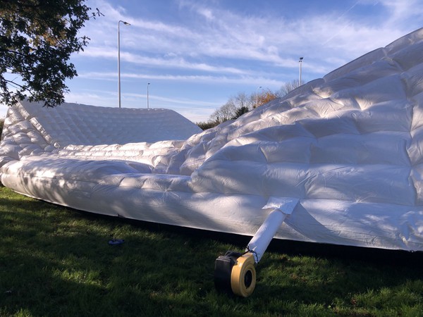 Inflatable Marquee 20m x 10m Full Set Up Rolatrac Flooring, Parquet Dance Floor, 18 Tables, 70 Chairs - Cheshire 5