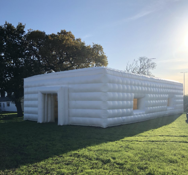 Inflatable Marquee 20m x 10m Full Set Up Rolatrac Flooring, Parquet Dance Floor, 18 Tables, 70 Chairs - Cheshire 1