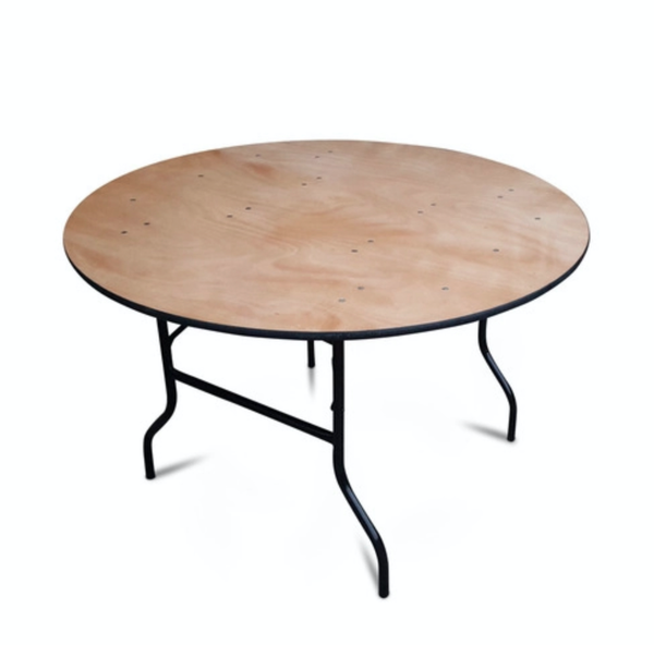 Round event tables with folding legs for sale