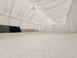 Marquee with pleated lining