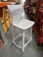 New White Metal Framed Bar Chairs For Sale
