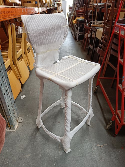 New White Metal Framed Bar Chairs For Sale New White Metal Framed Bar Chairs For Sale