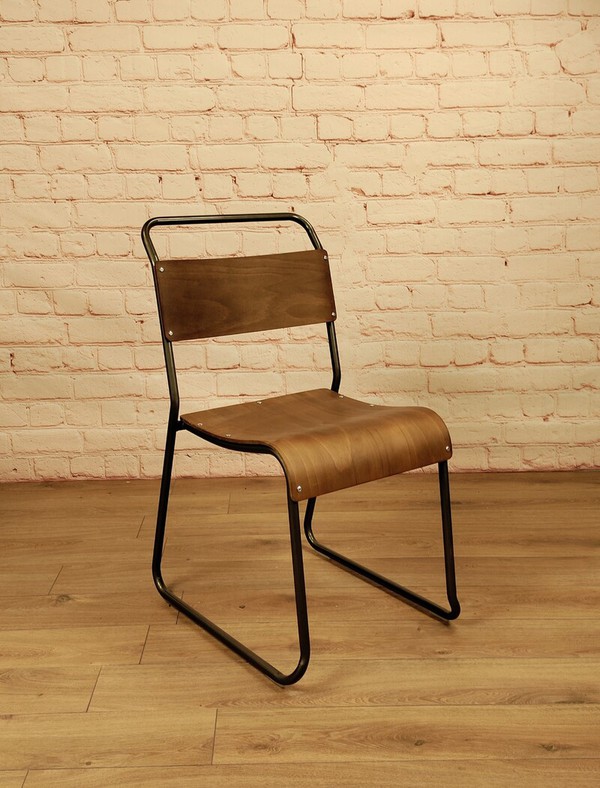 Retro stacking wooden chairs for sale