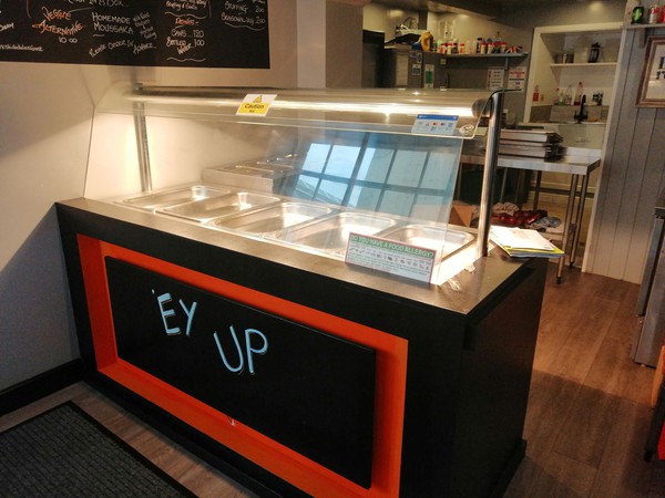 Bain Marie with Gantry Lights Hot Food Serving Counter For Sale